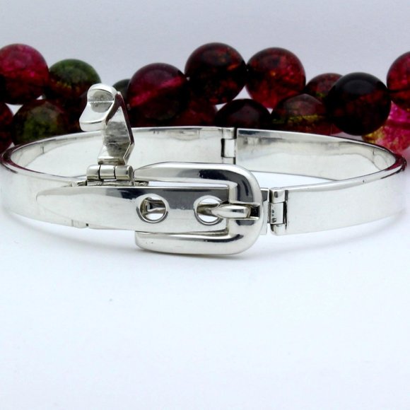 Gucci Silver Belt Buckle Bracelet - Picture 7 of 12